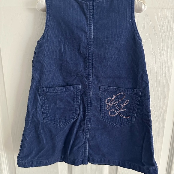Ralph Lauren Corduroy Blue Sleeveless Dress Kids Sz 18M Logo Embroidery on back - Picture 5 of 5